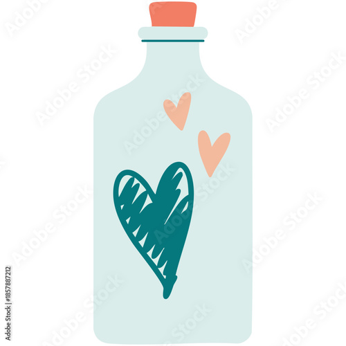 Decorative bottle design isolated vector illustration on white background
