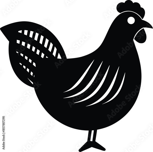 Hen bird farm poultry avian livestock vector illustration on white background
