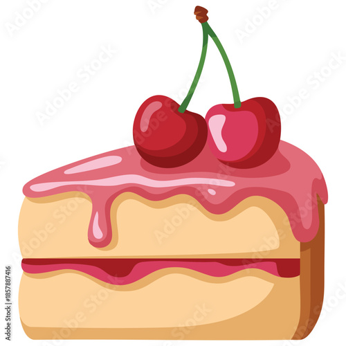 Chocolate cake unique creative concept isolated vector illustration on white background