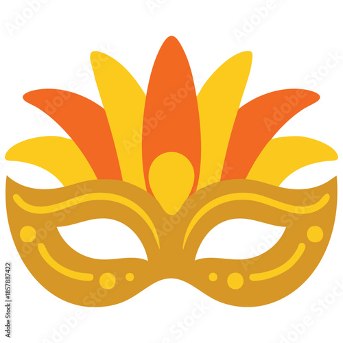 Carnival mask design unique creative concept isolated vector illustration on white background
