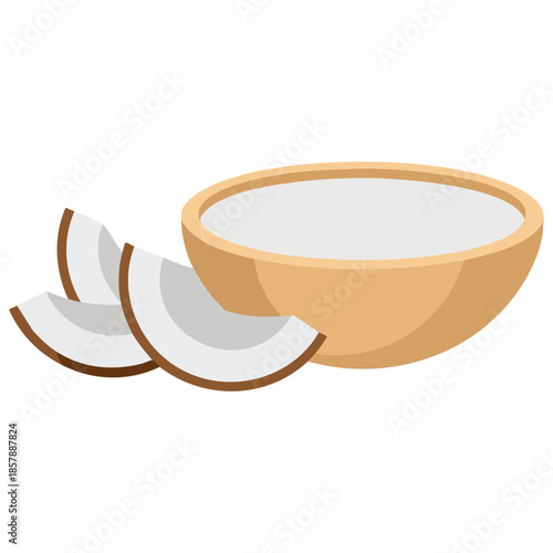 Coconut flour design unique creative concept isolated vector illustration on white background