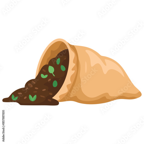 Compost heap unique creative concept isolated vector illustration on white background