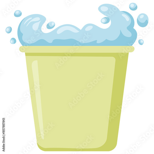 Laundry tub vector illustration water basin flat icon red washing tub