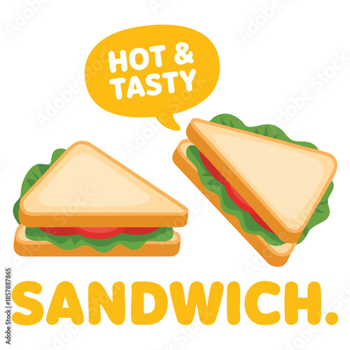Flat color sandwich icon sandwiches menu label isolated vector illustration