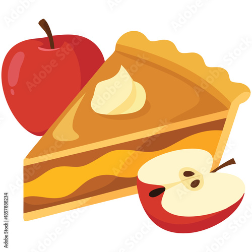 American dessert design isolated vector illustration on white background