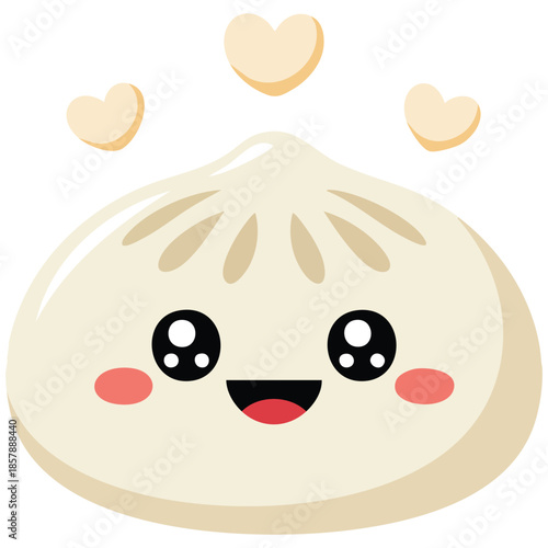 Vector illustration Chinese steamed bun meat bun pork bun dumpling