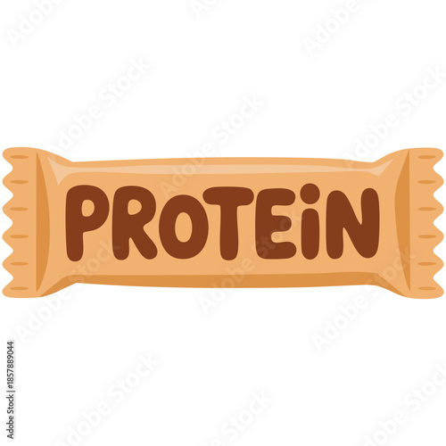 Lovely cartoon energy protein bar snack before training hand drawn nutritional supplement fitness meal