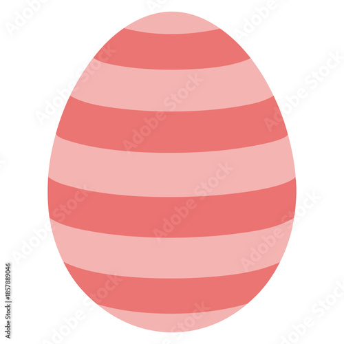 Lovely cartoon pink painted egg with checkered pattern for Easter egg hunt trendy hand drawn clipart