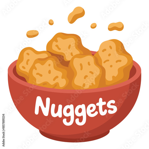 Crispy fried chicken cartoon set nuggets in paper cup fast food menu inverter vector illustration
