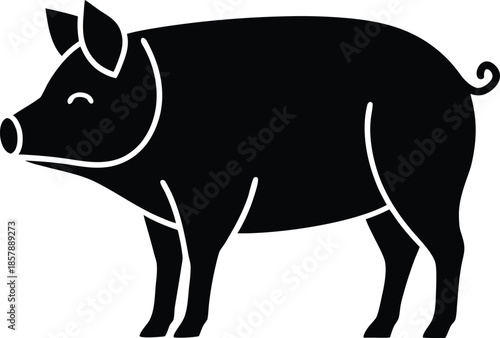 Pig standing farm mammal animal vector illustration on white background