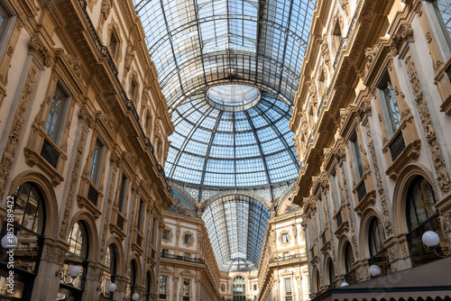 Views of central part of Milan, Brera district, shopping area, church Duomo, architectural details, streets, walking in Milan, Lombardy, Italy