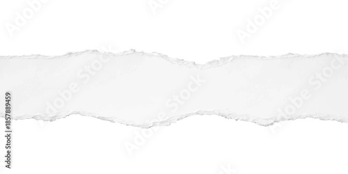 Blank torn ripped paper texture background with grunge edges and an empty space frame on a cardboard sheet design backdrop