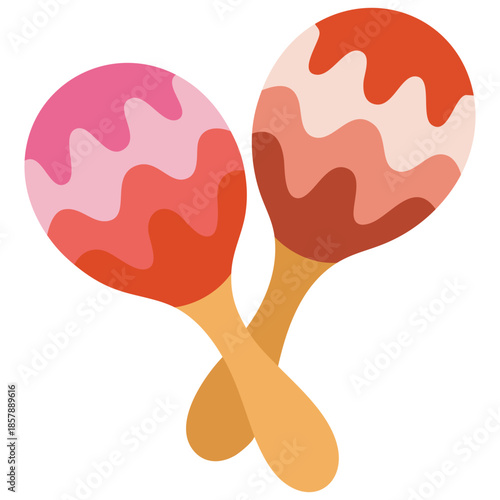 Maracas icon flat cartoon style beanbag isolated on white background vector illustration clip art