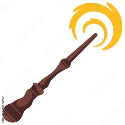 Magic wand icon for Halloween wizard flat style vector isolated on white background