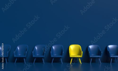 HR human resource chair yellow blue color different choose business job career occupation work recruitment hr hiring office interview company talent join meeting hr chair opportunity vacancy workplace