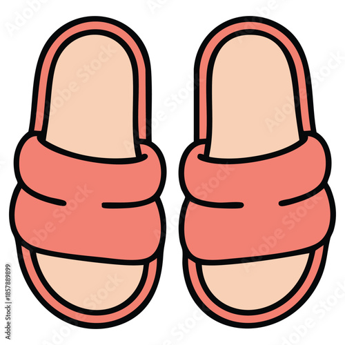 Cozy soft slippers for use in bath and sauna offering comfort and relaxation isolated vector illustration on white background