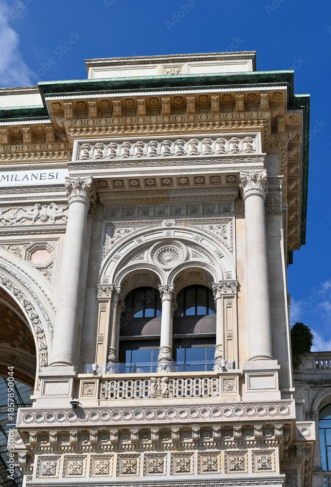 Obraz premium Views of central part of Milan, Brera district, shopping area, church Duomo, architectural details, streets, walking in Milan, Lombardy, Italy