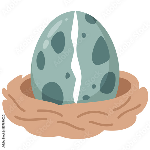 Flat hand drawn vector illustration of an egg isolated vector illustration on white background