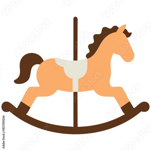 Carousel horse kids toy icon isolated vector illustration on white background