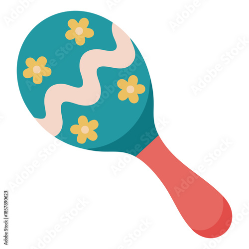 Icon of maracas Mexican culture concept flat style vector over white background
