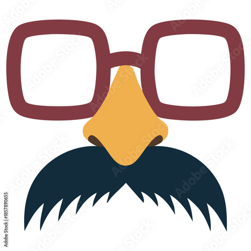 Colorful design vector illustration disguise mask with mustache glasses over white background