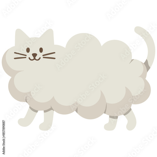 adorable feline cartoon sticker in flat design style for daily use pet and animal theme illustration