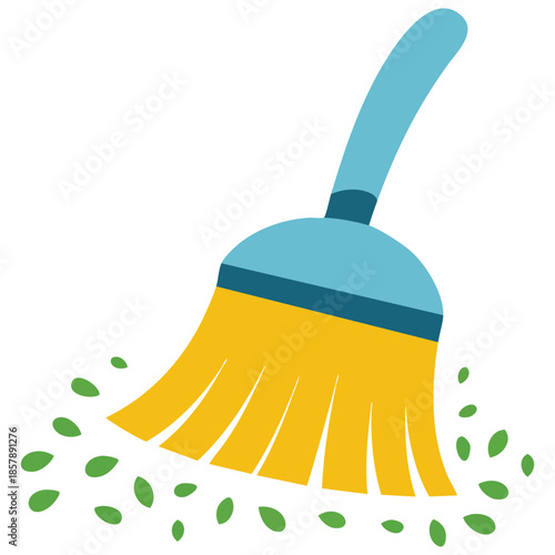 floor broom vector for dusting and cleaning isolated on white background