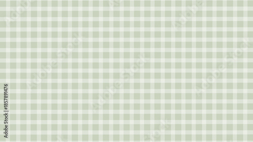 Light green and white plaid fabric texture background. Seamless pattern checkered wallpaper.