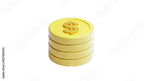 Wallpaper Mural Stack of Gold Coins with Dollar Sign on White Torontodigital.ca