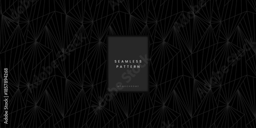 Seamless monochrome geometric pattern or radiating line texture with perspective diamond shapes in white on a black background for modern graphic design and apparel or denim prints