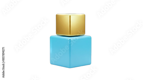 Wallpaper Mural Stacked Cubes: Gold and Blue on White Background Torontodigital.ca