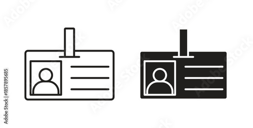 ID badge icons designs can be used for mobile, ui, websites
