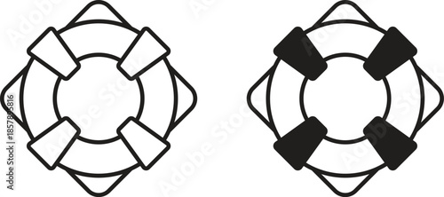 Life buoy icons designs can be used for mobile, ui, websites