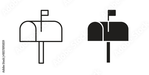 Mailbox icons designs can be used for mobile, ui, websites