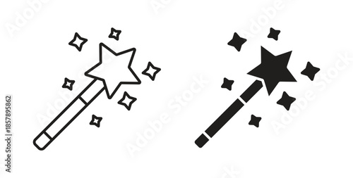 Magic wand icons designs can be used for mobile, ui, websites