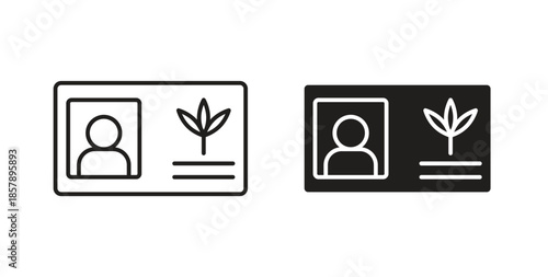 Medical marijuana card icons designs can be used for mobile, ui, websites