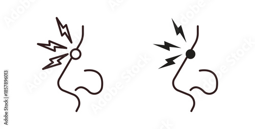 Nose pain icons designs can be used for mobile, ui, websites