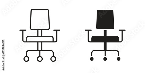 Office chair icons designs can be used for mobile, ui, websites