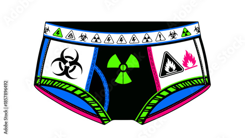 Warning Underwear Safety Symbols on briefs
