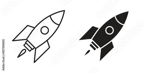 Rocket launch icons designs can be used for mobile, ui, websites