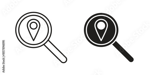 Search Location icons designs can be used for mobile, ui, websites
