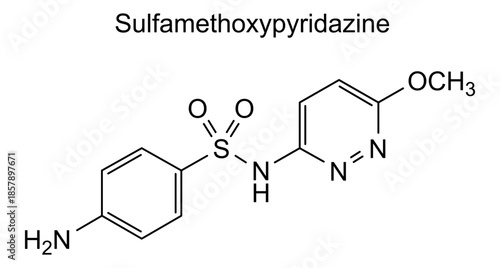 Sulfamethoxypyridazine, chemical structure of sulfamethoxypyridazine, drug substance