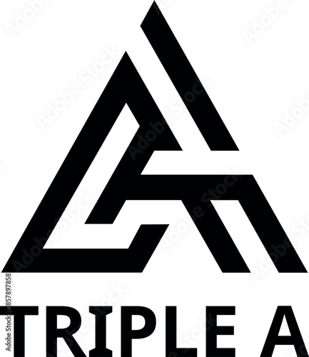 Triple A logo symbol with text