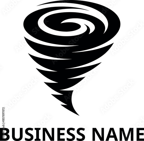 tornado logo design with business name text