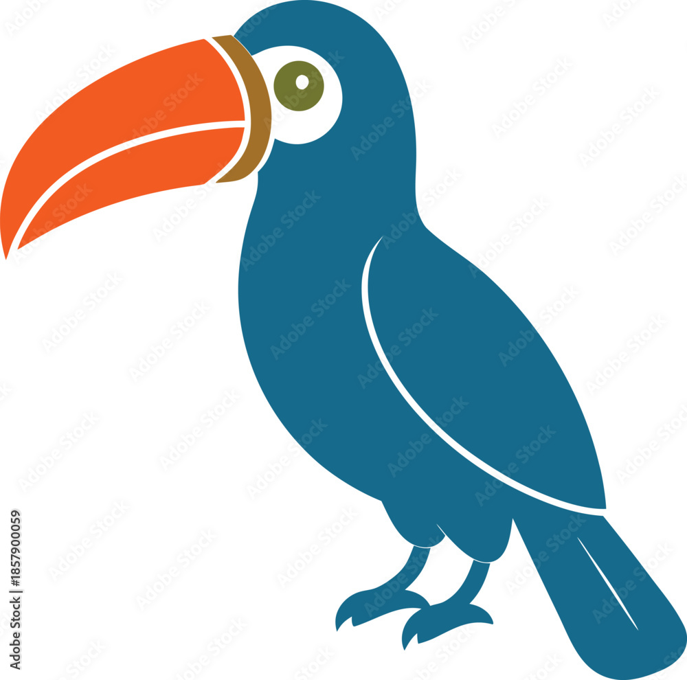 Fototapeta premium Toucan Bird Vector Illustration on White Background