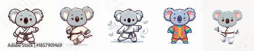 cute koala vector in shaolin costume