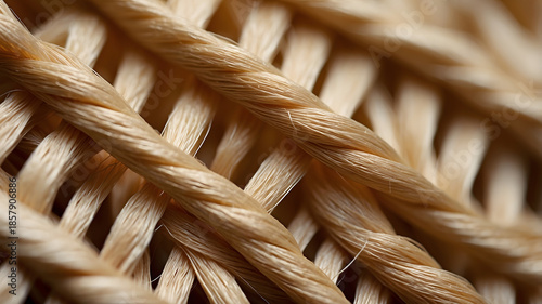 Natural Rope Weave Macro with Organic Fiber Texture
