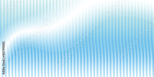 Glass texture background with soft blue gradient, vertical ripple lines and frosted translucent effect. Minimalist icy tone distortion, reeded blur surface