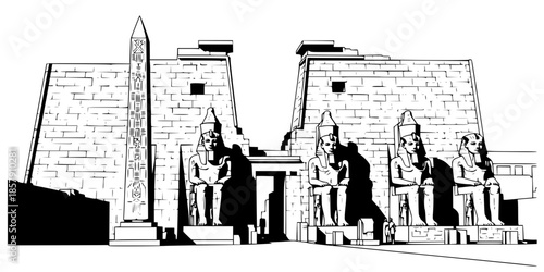 Luxor Temple Entrance Pylon Ancient Landmark Silhouette