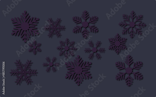 Dark Winter Snowflake Pattern Background